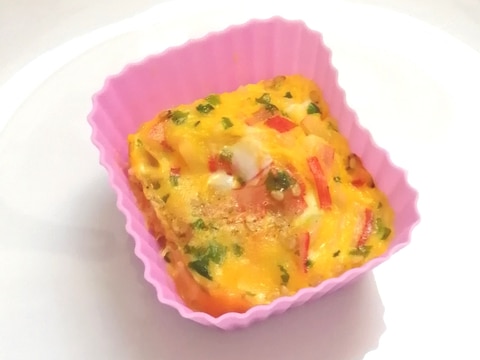 シリコンカップとレンジで!かに玉風卵カップ